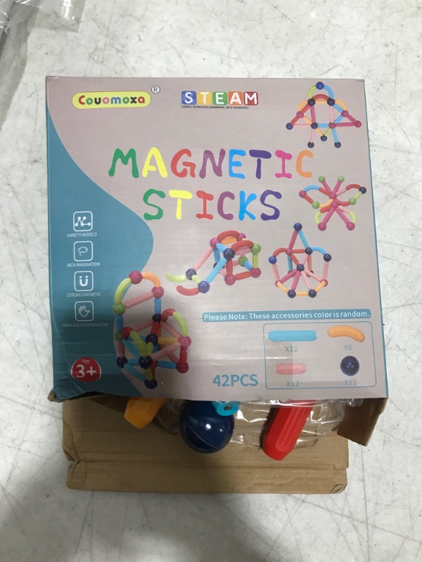 Photo 1 of couomoxa 42 pieces magnetic building sticks blocks toy