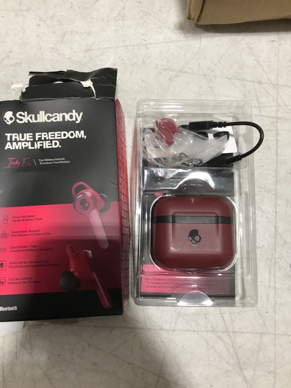 Photo 2 of Skullcandy Indy Evo True Wireless in-Ear Earbuds - Deep Red
