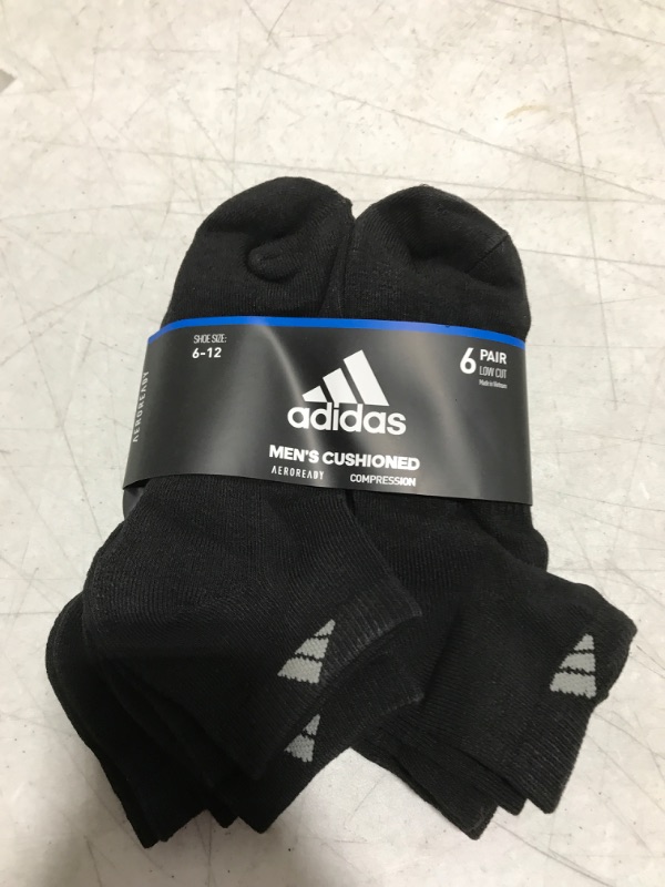 Photo 2 of Adidas Men's Cushioned Athletic 6-Pack Low Cut Socks 6-12
