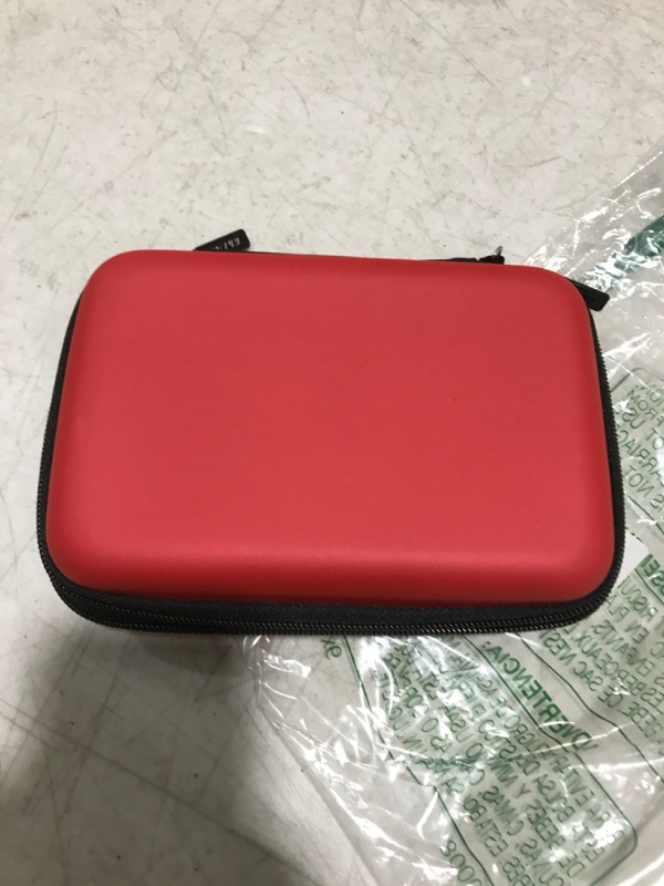 Photo 2 of GHKJOK Electronics Bag Cable Hard Shell Organizer Water-Resistant Carry Case for Kindle Keys Chargers Plugs Memory Cards CF Cards Smart Phone Hard Disk TV Stick Laptop Mouse Power Adapter - RED