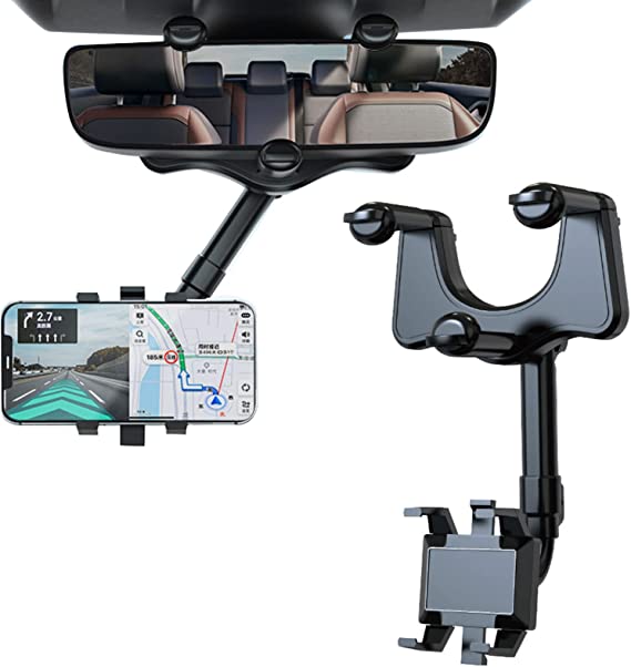 Photo 1 of 360°Rotatable and Retractable Car Phone Holder Mount Car Rearview Mirror Bracket,Multifunctional Adjustable Universal Phone Holder, for All Mobile Phones and Car