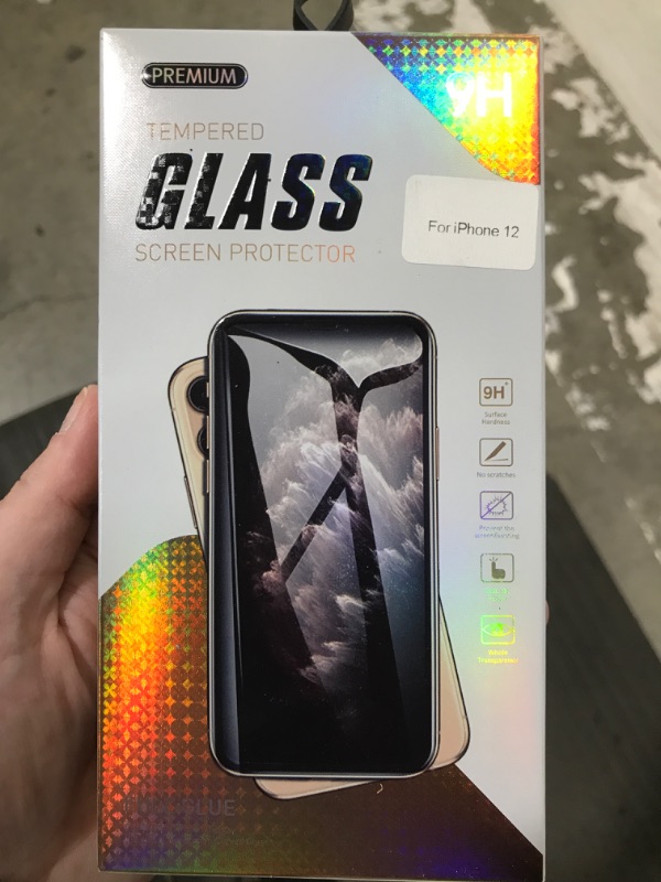 Photo 1 of premium tempered glass screen protector for iPhone 12