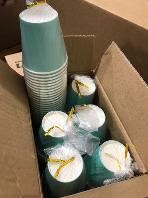 Photo 2 of 300Pack 3oz Disposable Paper Cups,Hot/Cold Beverage Drinking Cup?Small Blue Paper Cups for Bathroom and Mouthwash
