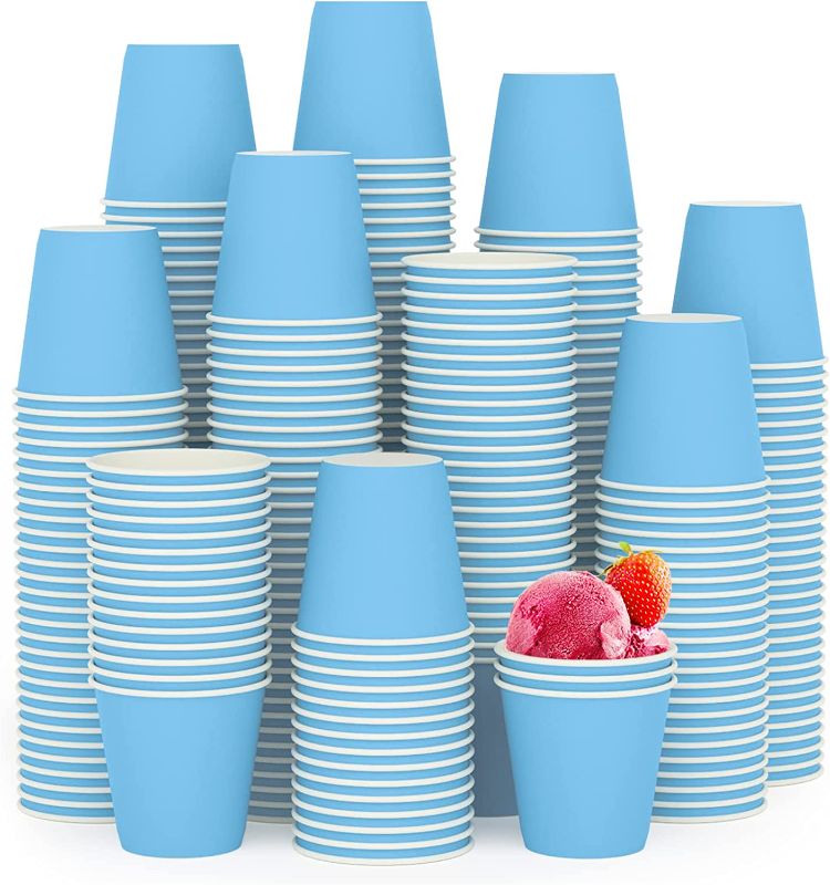 Photo 1 of 300Pack 3oz Disposable Paper Cups,Hot/Cold Beverage Drinking Cup?Small Blue Paper Cups for Bathroom and Mouthwash
