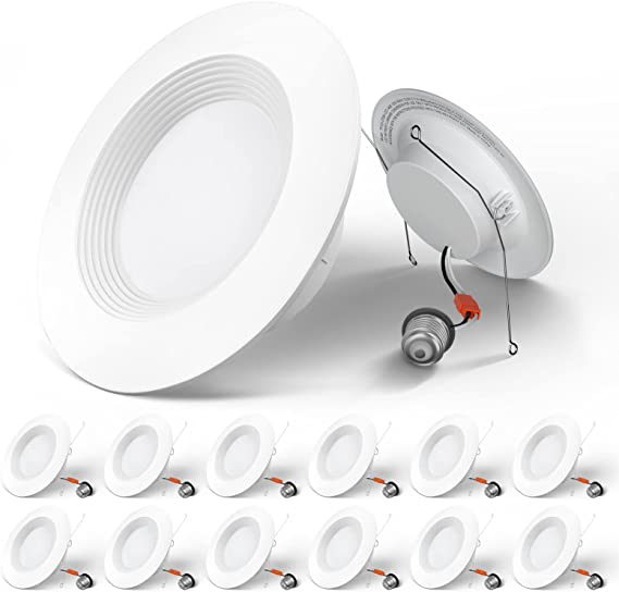 Photo 1 of Amico 5/6 inch LED Recessed Lighting 12 Pack, Dimmable, Damp Rated, 12.5W=100W, 950LM Can Lights with Baffle Trim, 5000K Daylight, Retrofit Installation - ETL & FCC Certified
