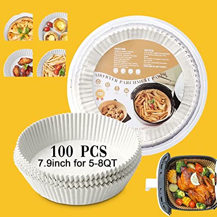 Photo 1 of Air Fryer Disposable Paper Liner, 100PCS Air Fryer Round paper Liners 7.9Inch, Non-Stick air fryer parchment liners, Oil-proof, Water-proof, Food Grade for Air Fryer, Steamer, Microwave
PACK OF 2 