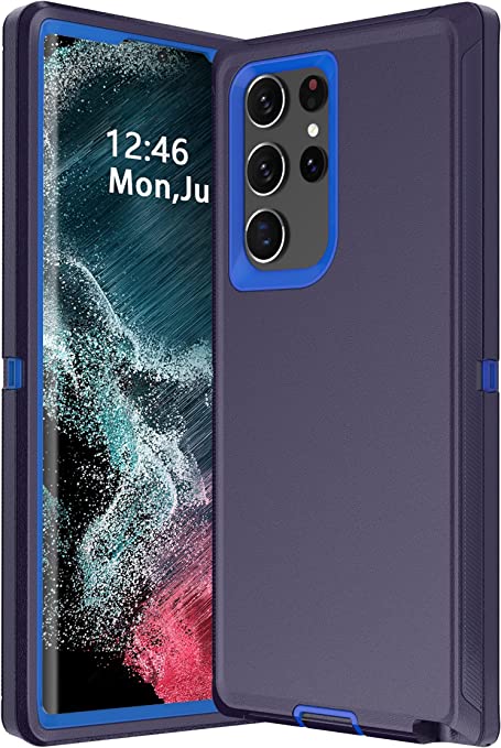 Photo 1 of Guirble for Samsung Galaxy S22 Ultra Case,Dropproof Shockproof for Samsung S22 Ultra Case,Heavy Duty Protective Galaxy S22 Ultra Case,S22 Ultra Case 6.8 Inch(Dark Blue)