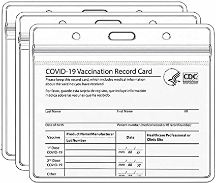 Photo 1 of 3 Pack - Vaccine Card Holder CDC 4 X 3 Vaccination Card Protector with Waterproof Type Resealable Zip for Business Trip Work, Travel