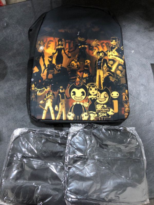 Photo 2 of 17 Inch Bendy and the Ink Machine Laptop Bookbag w/ 2 small lunchbox type bags