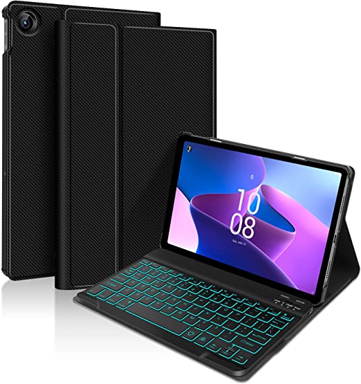 Photo 1 of XIWMIX Lenovo Tab M10 Plus Backlit Keyboard Case 10.6 Inch 3rd Gen 2022, Slim Case Lightweight Smart Tablet Cover with Magnetically Detachable Wireless Bluetooth Keyboard for Lenovo Tab M10 Plus 10.6"