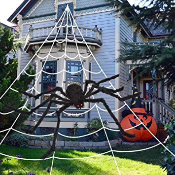 Photo 1 of  Huge Spider Web for Indoor Outdoor Halloween Decorations