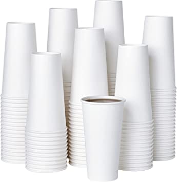 Photo 1 of 150 Pack 20 oz Disposable Paper Coffee Cup, Hot/Cold Beverage Drinking Cups