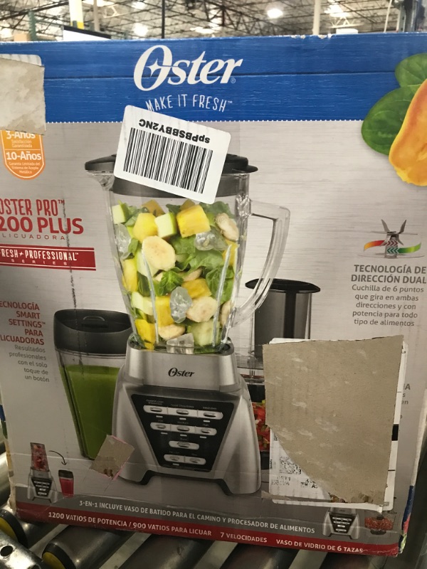 Photo 2 of **FOR PARTS ONLY***Oster Blender | Pro 1200 with Glass Jar, 24-Ounce Smoothie Cup and Food Processor Attachment