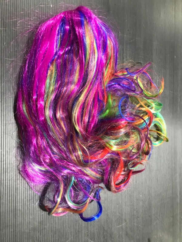 Photo 2 of 27 Inches Rainbow Wig with Bangs 