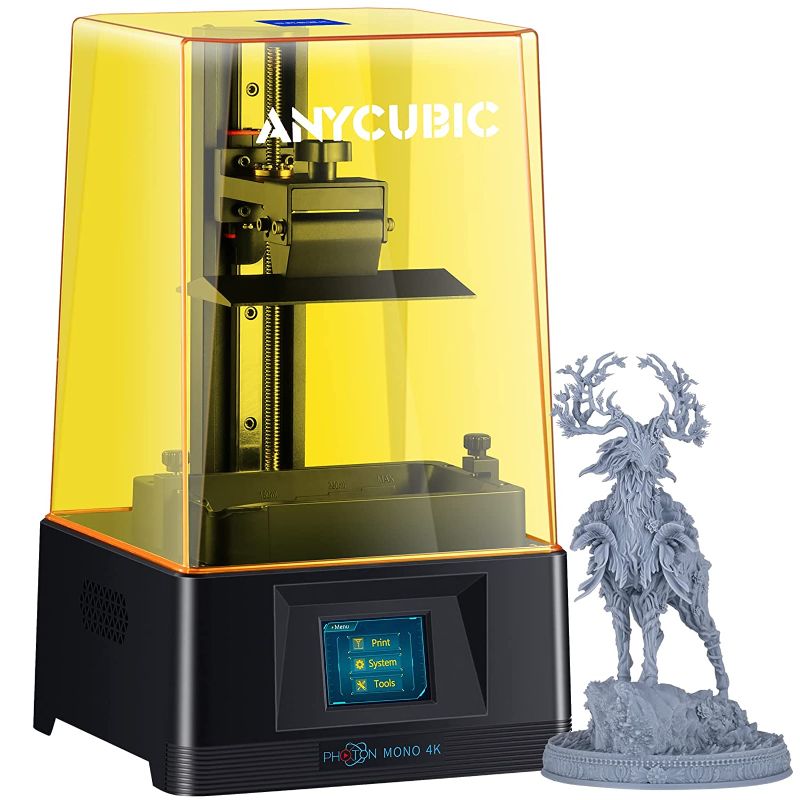 Photo 1 of ANYCUBIC Resin 3D Printer, Photon Mono 4K 6.23" Monochrome UV LCD 3D Printer Fast Printing, Power Adjustable, 5.19"(L) x3.14(W) x6.49(H) Printing Size
