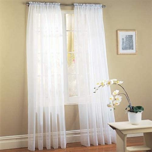 Photo 1 of 2 Piece Sheer Luxury Curtain Panel Set for Kitchen/Bedroom/Backdrop