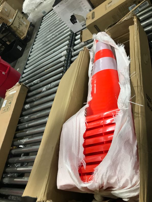 Photo 2 of [ 8 Pack ] 28" Traffic Cones Plastic Road Cone PVC Safety Road Parking Cones