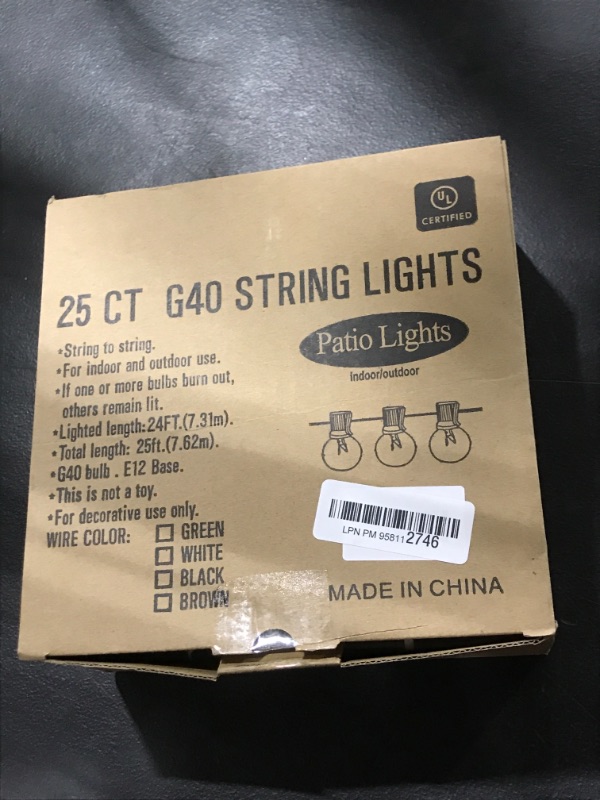 Photo 1 of 25ct  G40 String Lights 