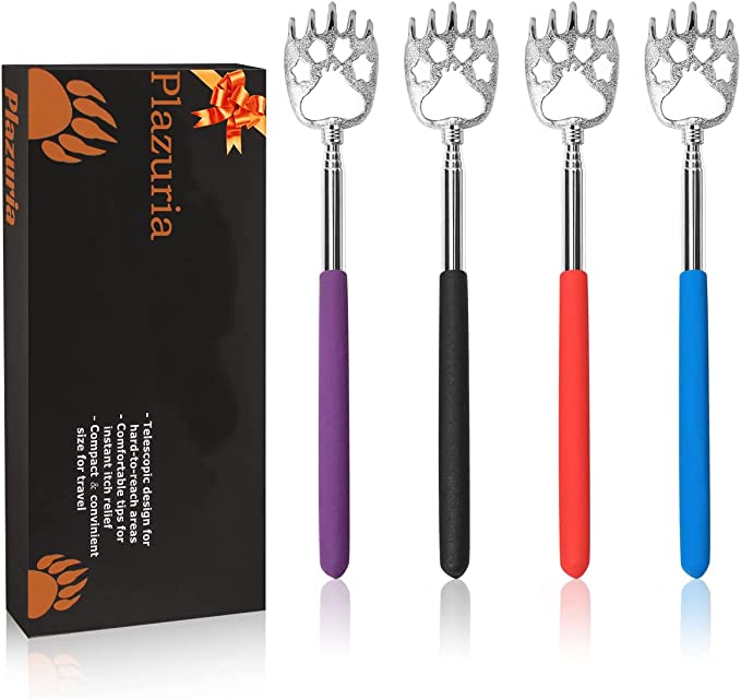 Photo 1 of (4-Pack) Plazuria Portable Extendable Telescopic Bear Claws Metal Back Scratchers/Hand Massager/Backslap with Rubber Handles
 