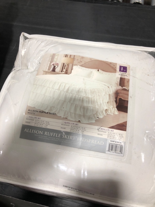 Photo 2 of Allison Ruffle 3-Piece King Bedspread Set