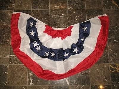 Photo 1 of 3x6 ft Double Sided Sewn Commercial Fan US USA American Nylon 2ply Flag Bunting. 2 in pack
