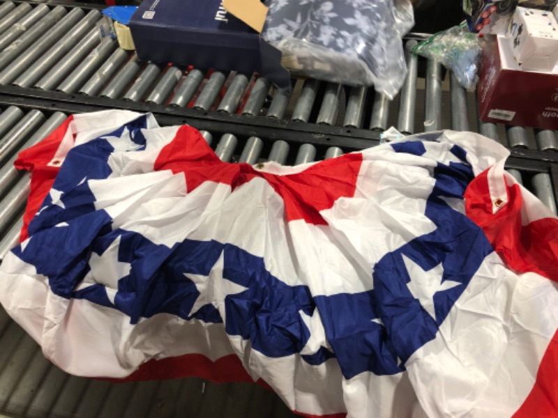 Photo 2 of 3x6 ft Double Sided Sewn Commercial Fan US USA American Nylon 2ply Flag Bunting. 2 in pack
