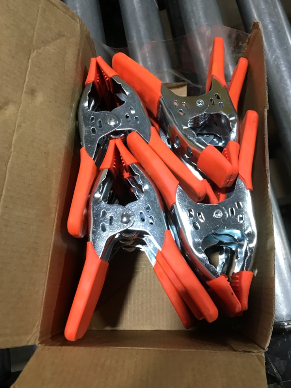 Photo 1 of 12 Pack 6" Heavy Duty Metal Clamp with Orange Rubber Tips
