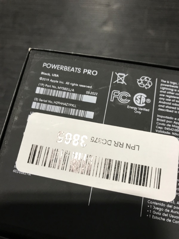 Photo 5 of 1 SIDE ONLY ------ Powerbeats Pro Wireless Earbuds - Apple H1 Headphone Chip, Class 1 Bluetooth Headphones, 9 Hours of Listening Time, Sweat Resistant, Built-in Microphone - Black - SEE PHOTOS
