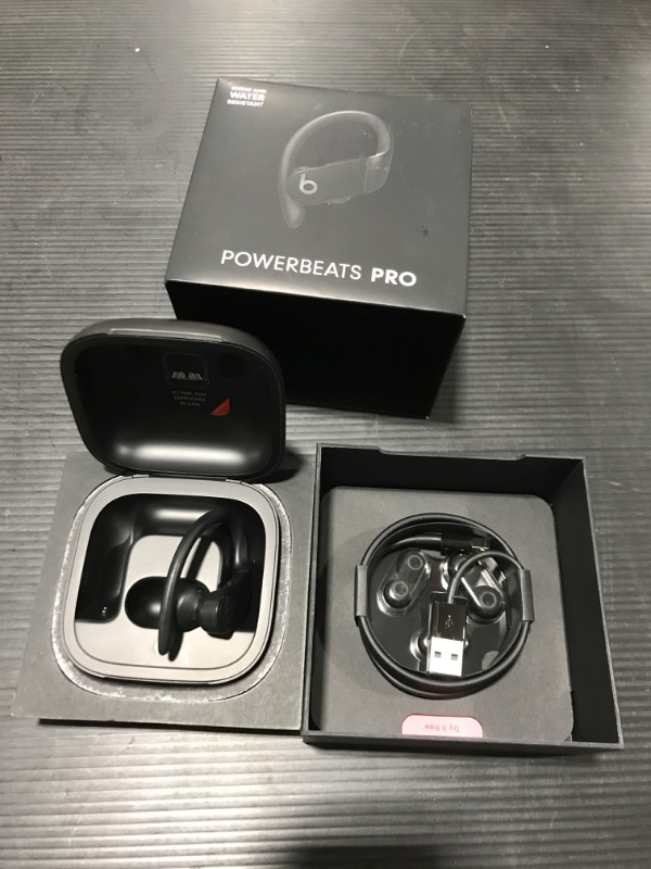 Photo 2 of 1 SIDE ONLY ------ Powerbeats Pro Wireless Earbuds - Apple H1 Headphone Chip, Class 1 Bluetooth Headphones, 9 Hours of Listening Time, Sweat Resistant, Built-in Microphone - Black - SEE PHOTOS
