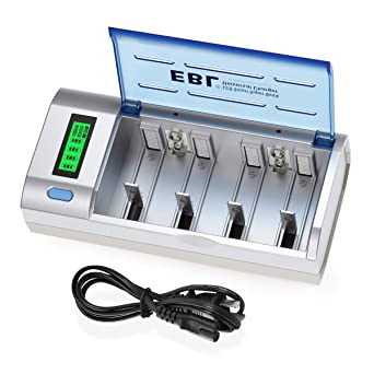 Photo 1 of EBL Smart Battery Charger for C D AA AAA 9V Ni-MH Ni-CD Rechargeable Batteries with Discharge Function & LCD Display