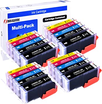 Photo 1 of INK4WORK Compatible Ink Cartridge Replaclement for Canon PGI-250XL PGI 250 XL CLI-251XL CLI 251 XL to use with Pixma IP7220 MG5420 MG6320 MX722 MX922 (20 Pack)
