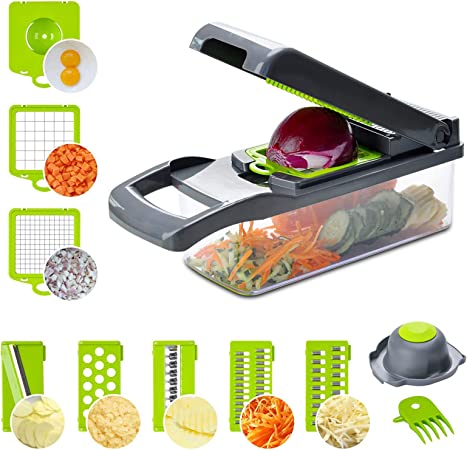 Photo 1 of 12 in 1 Multifunctional Veggie Slicer with Container Finger Protection