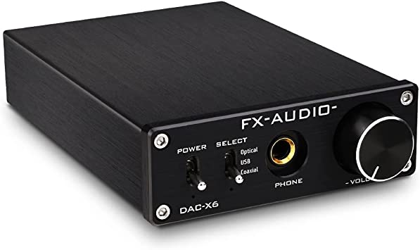 Photo 1 of FX-Audio DAC-X6 Mini HiFi 2.0 Digital Audio Decoder DAC Input USB/Coaxial/Optical Output RCA/Headphone Amp 24Bit/96KHz DC12V (Black)
