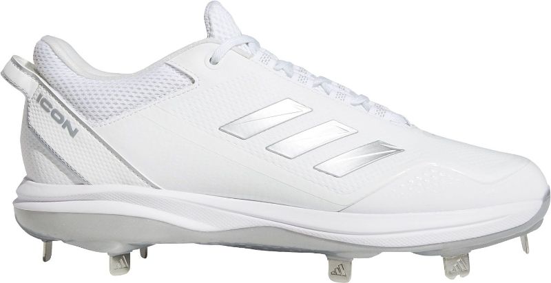 Photo 1 of Adidas Men's Icon 7 Metal Baseball Cleats White/Silver Size: 8.5 Medium US
