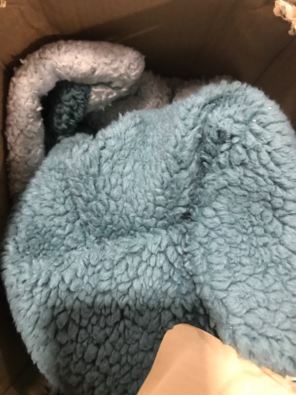 Photo 2 of Bedsore Fleece Blanket Dark Blue - Bed Blanket Soft Lightweight Plush Cozy Fuzzy Luxury Microfiber