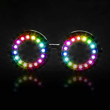 Photo 1 of GloFX Pixel Pro LED Glasses [350+ Epic Modes] - Programmable Rechargeable Light Up EDM Festival Rave Party Sunglasses