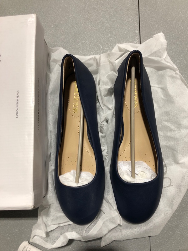 Photo 2 of DREAM PAIRS Women's Sole-Simple Ballerina Walking Flats Shoes Size 9 Navy Blue 