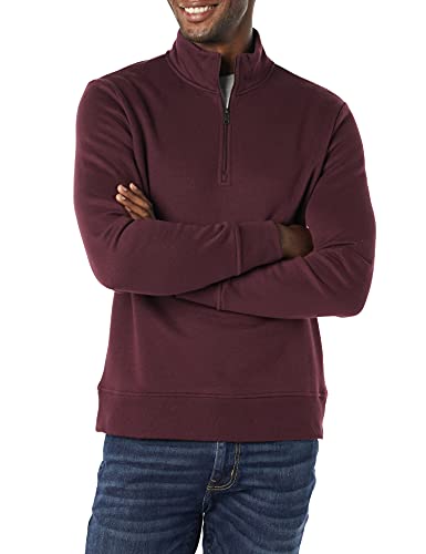 Photo 1 of Amazon Essentials Men's Long-Sleeve Quarter-Zip Fleece Sweatshirt, Burgundy, X-Large
