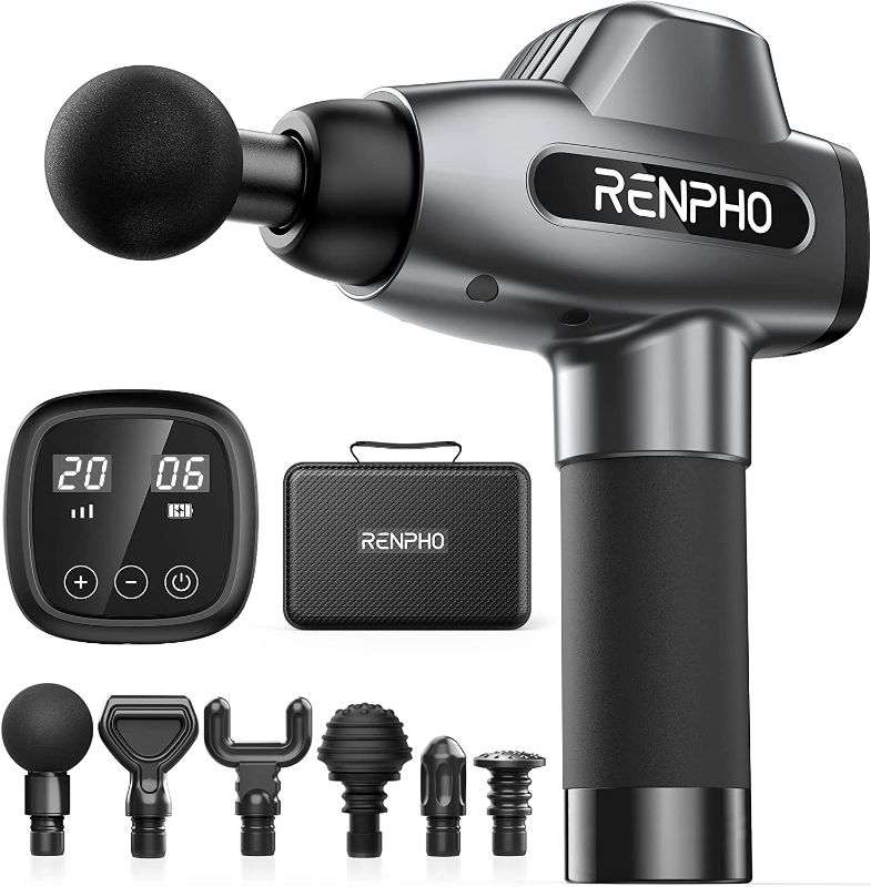 Photo 1 of RENPHO C3 Percussion Massage Gun Deep Tissue, Professional Powerful Quiet Muscle Massage Gun, 20 Speeds, Electric Body Massage Gun with Case,6 Massage Heads, Back Relaxation  
