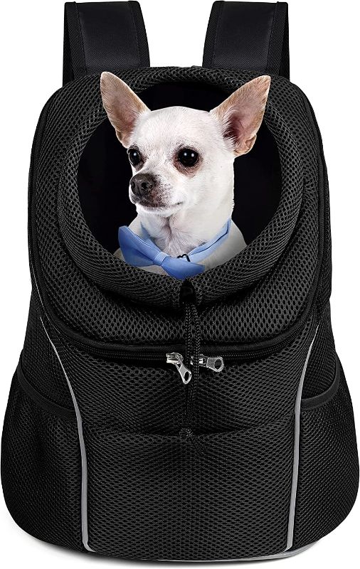 Photo 1 of WOYYHO Pet Dog Carrier Backpack Puppy Dog Travel Carrier Front Pack Breathable Head-Out Backpack Carrier for Small Dogs Cats Rabbits
