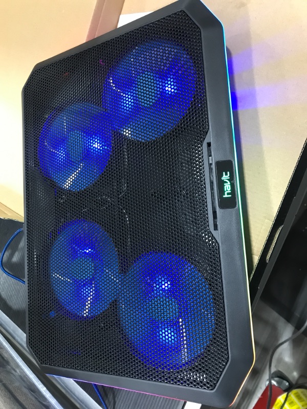 Photo 2 of HAVIT HV-F2076 Gaming Laptop Cooling Pad for 12-17 Inch Laptop with 4 Quiet Fans & RGB Backlight