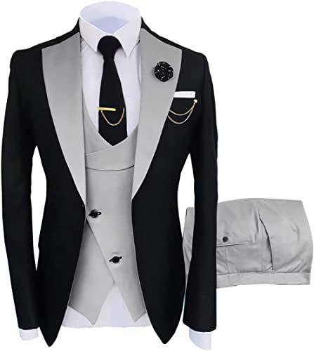 Photo 1 of 3 Piece Men's Suits Slim Fit One Button Blazer Vest Pant Wedding Suits for Men Prom Set
SIZE XL 