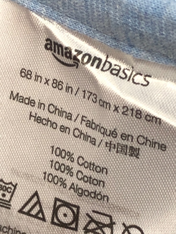 Photo 3 of Amazon Basics Cotton Jersey Quilt and Sham Bed Set, Down-Alternative Quilt - Twin/Twin XL, Sky Blue
