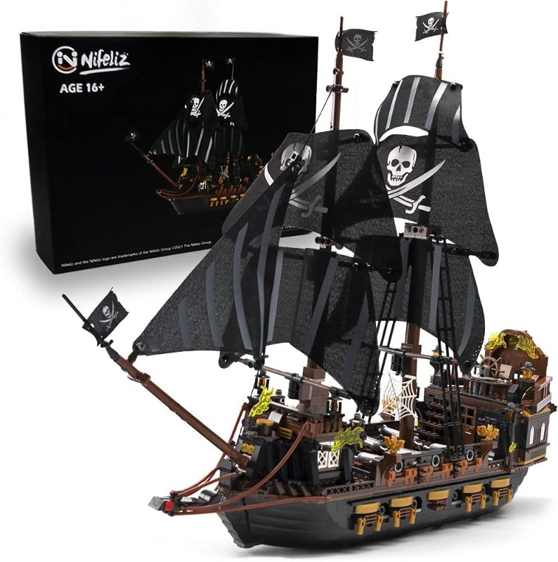 Photo 1 of Nifeliz Black Hawk Pirates Ship Model Building Blocks Kits - Construction Set to Build, Model Set and Assembly Toy for Teens and Adult,Makes a Great Gift for People who Like Creative Play (1352Pcs)
