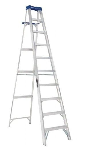 Photo 1 of 10 ft. Aluminum Step Ladder with 250 lbs. Load Capacity Type I Duty Rating

