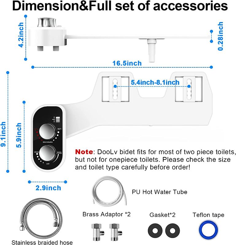 Photo 1 of Bidet Attachment for Toilet Warm Water, Ultra-Slim Bidet Attachment Hot and Cold, Non-Electric Adjustable Pressure Self Cleaning Sprayer Nozzle Control, for Posterior, Feminine Wash, Easy to Install
