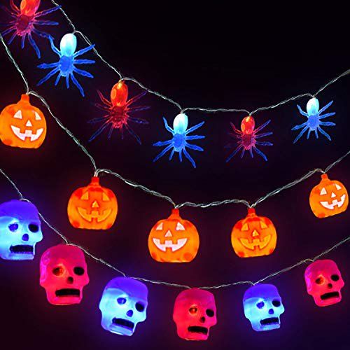 Photo 1 of Fun Little Toys Halloween Decorations 3 Pack Halloween String Lights with Pumpkin LED Lights for Halloween Party Decoration Different Color Lights In
