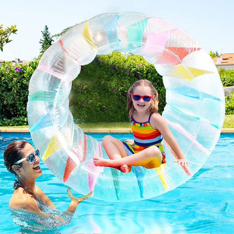 Photo 1 of Inflatable Roller Float, 40" Colorful Water Wheel, Swimming Pool Rainbow Roller Toy for Kids and Adults Outdoors, Recommended Age 3 Years+

