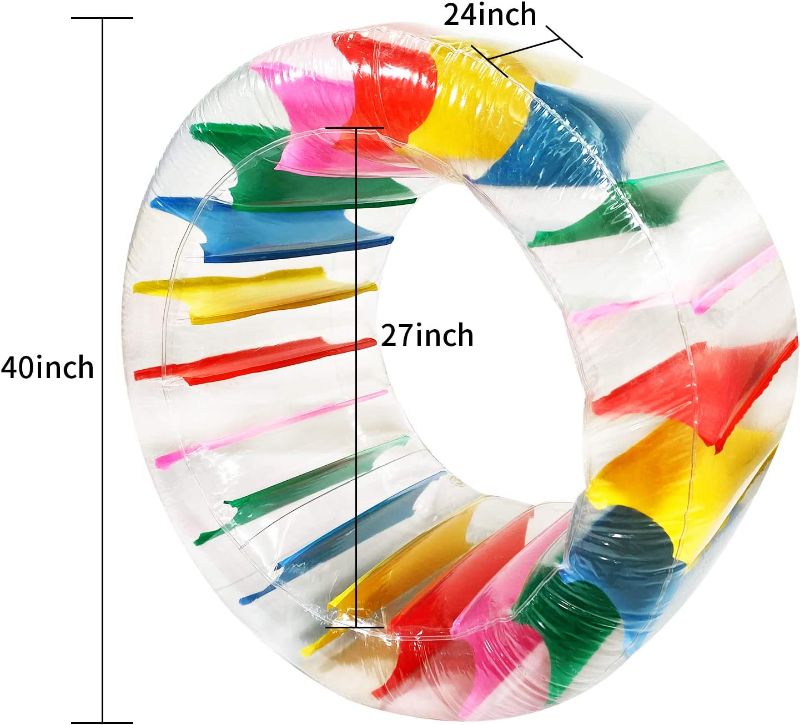 Photo 2 of Inflatable Roller Float, 40" Colorful Water Wheel, Swimming Pool Rainbow Roller Toy for Kids and Adults Outdoors, Recommended Age 3 Years+
