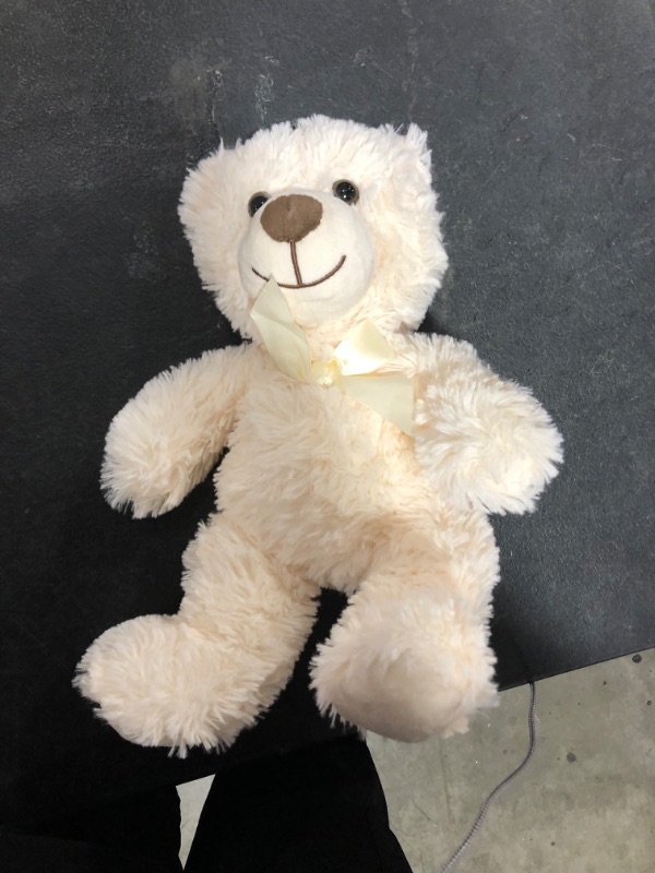 Photo 1 of Bearington Lil' Honey White Stuffed Animal Teddy Bear, 12 inches
